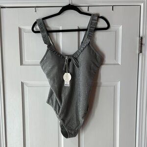 Elegant Gray One-Piece Swimsuit